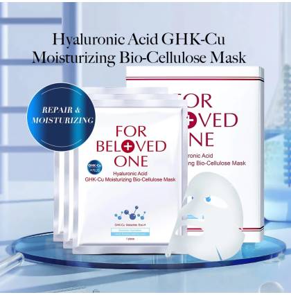 [SG Official Distributor]FOR BELOVED ONE - Taiwan 3 Pcs/Box Hyaluronic Acid GHK-Cu Moisturizing Bio-Cellulose Mask