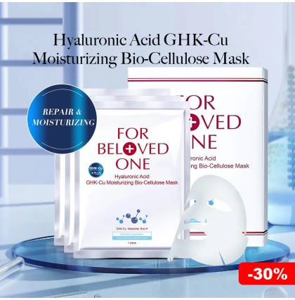 [30% Off][SG Official Distributor]FOR BELOVED ONE - Taiwan 3 Pcs/Box Hyaluronic Acid GHK-Cu Moisturizing Bio-Cellulose Mask