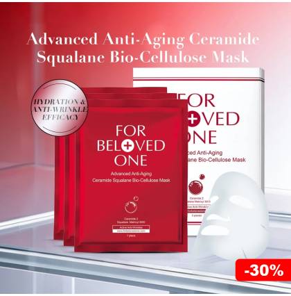 [30% Off][SG Official Distributor]FOR BELOVED ONE - Taiwan 3 Pcs/Box Advanced Anti-Aging Ceramide Squalane Bio-Cellulose Mask