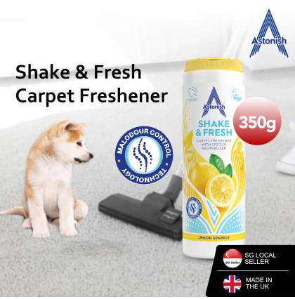 [Made in UK] Astonish C2550 Shake & Fresh Carpet Freshener Lemon Sparkle -Odour Deodoriser 350g