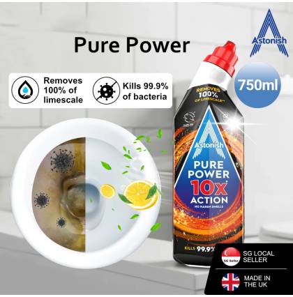 [Made in UK] Astonish Pure Power 10X Toilet Gel - Cleaning Agent 100% Urine Stains 750ml