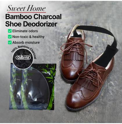 [Bundle of 2] Bamboo Charcoal Shoe Deodorizer 150 g Per Reusable Air Purifying Bag Odors Removal Moisture Absorption