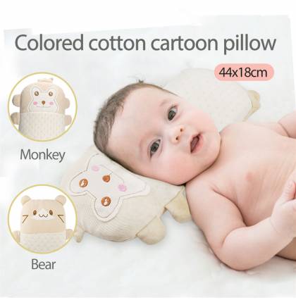 Cute Cartoon Pillow Colored Cotton Pillow Buckwheat Pillow Infants Bolster 2 Designs Available 44x18cm