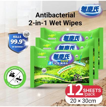 [SG Local Seller][Made in Taiwan] Clean Family - Antibacterial 2-in-1 Wet Wipes 12 sheets Per FDA registered Surface