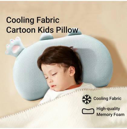 Cooling Fabric Kids Children Preschooler Ergonomic Neck Care Pillow High-quality Memory Foam Filler Cartoon Embroidery