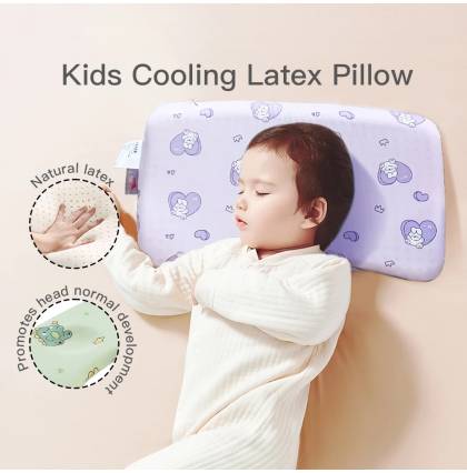 Cooling Latex Pillow Infant Newborn Baby Bed Pillow Toddler Pillow Natural Latex Orthopedic Baby Pillow Again Flat Head