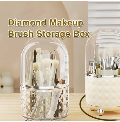 Diamond Makeup Brush Storage Box 360 Rotary Without Cover Or With Cover Dust Proof Large