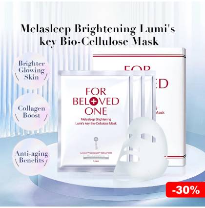 [30% Off][SG Official Distributor]FOR BELOVED ONE - Taiwan 3 Pcs/Box Melasleep Brightening Lumi's key Bio-Cellulose Mask