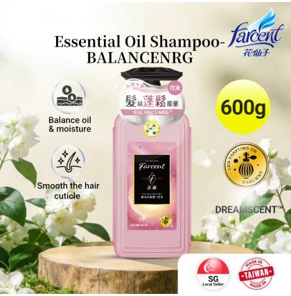 Farcent Essential Oil Shampoo-BALANCENRG 600g Perfume Hair Shampoo Oil-moisture Balance for Oily Scalps and Oily Hair