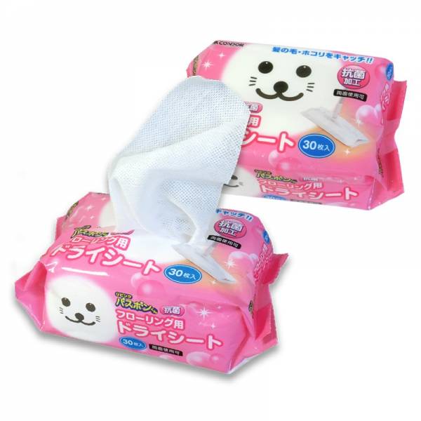 3 Packages -Japan Condor Baby Seal Flooring Antibacterial Dry Sheet 30 Sheets Wipe Floor Cleaning Sheet
