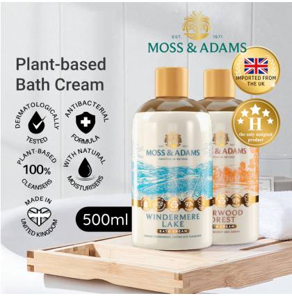 MOSS & ADAMS C7960 Sherwood Forest C7965 Windermere Lake 100% Plant-based No Irritation Body Wash Bath Cream 500ml