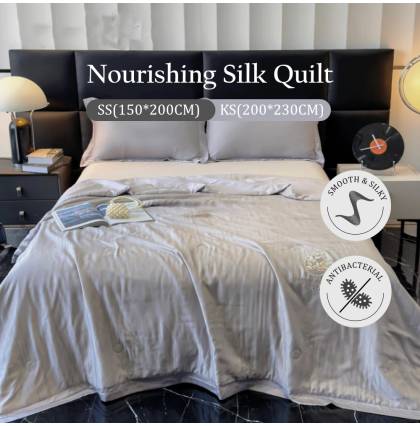 Nourishing Silk Quilt Luxury Summer Quilt Blanket Silky Smooth Antibacterial Breathable Gentle On Skin Machine Washable