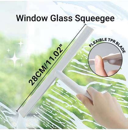 [3PCS]Window Glass Wiper Ergonomic Mirror Bathtub Water Moisture Removal Tools Multipurpose TPR Blade Squeegee Scrubber